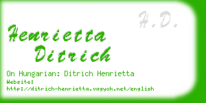 henrietta ditrich business card